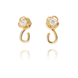 Ruyi Charm Hoop Earrings Gold