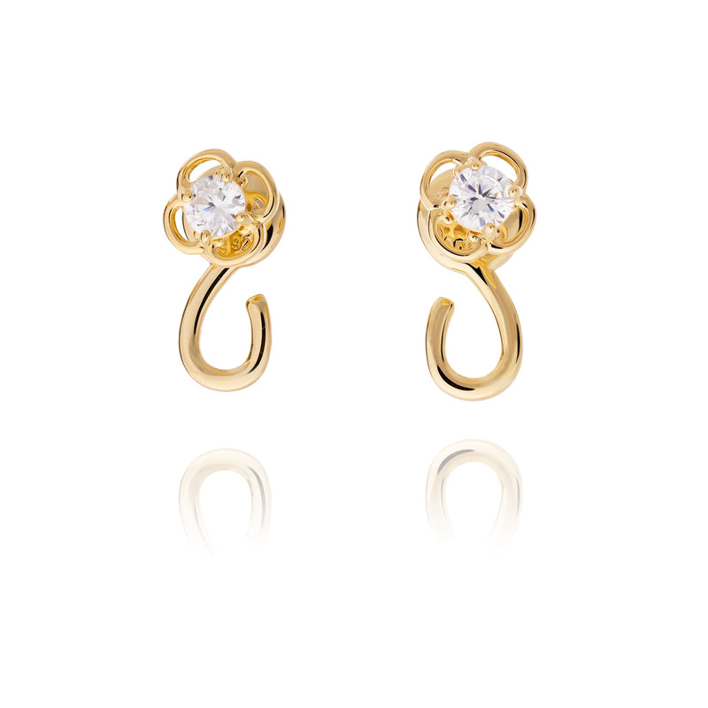 Ruyi Charm Hoop Earrings Gold