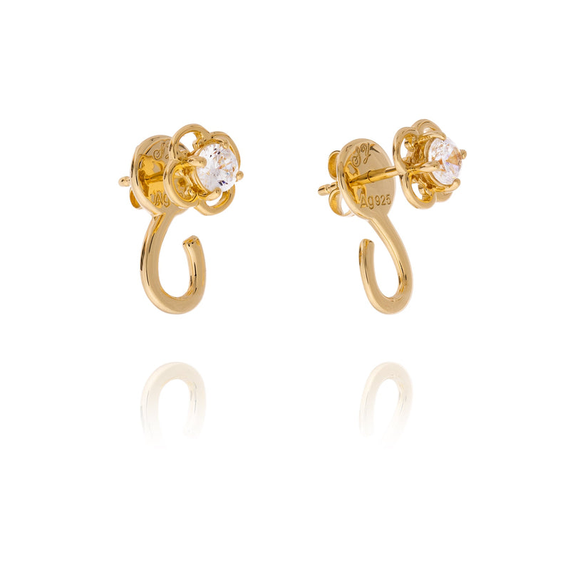 Ruyi Charm Hoop Earrings Gold